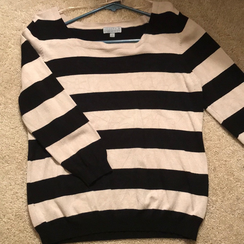 Striped three quarter sleeve top